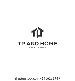 Initial Letter TP Home Real Estate Logo Design Vector