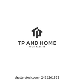 Initial Letter TP Home Real Estate Logo Design Vector