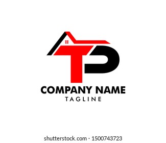 Initial Letter TP House Logo Template