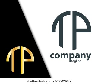 Initial Letter TP With Linked Circle Logo