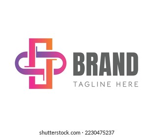 Inspiration für das TP-Logo mit dem Anfangsbuchstaben. Farbige Buchstaben T und P Logo Design Kombination, P und T Symbole. Für Logos für Branding, Business und Technologie geeignet.
