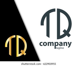 Initial Letter TQ With Linked Circle Logo