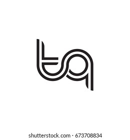 Initial letter tq, linked outline rounded lowercase, monogram black