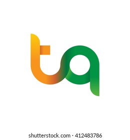 initial letter tq linked round lowercase logo orange green
