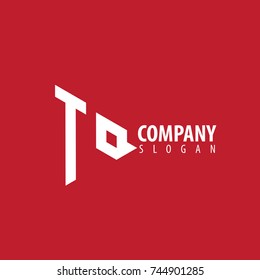Initial Letter TQ Linked Triangle Design Logo