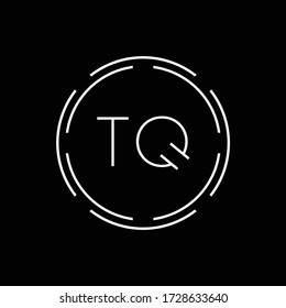 Plantilla de vectores de tipografía creativa con el logotipo TQ de la carta inicial. Diseño de logotipo de Círculo de Letra TQ