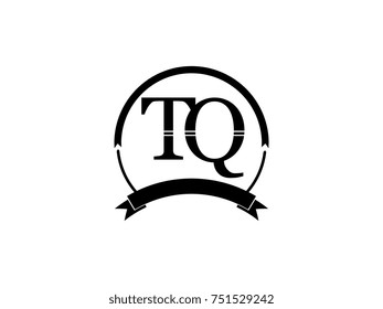 initial letter TQ logo monogram retro black