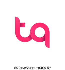 initial letter tq modern linked circle round lowercase logo pink