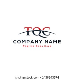 Initial letter TQC, overlapping movement swoosh horizon logo company design inspiration in red and dark blue color vector