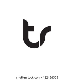 initial letter tr linked round lowercase monogram logo black