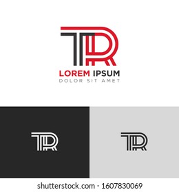 Initial Letter TR linked uppercase overlap modern logo design template. Suitable for business, consulting group company