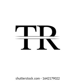 Initial Letter TR Logo Design Vector Template. Linked Typography TR Letter Design