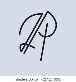 Initial letter TR logo design