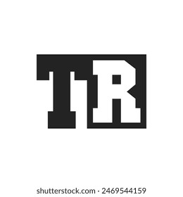 Letra inicial TR Plantilla de diseño de logotipo. Logotipo TR