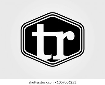 Initial letter tr lowercase logo minimalist black