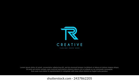 Initial letter tr, rt, t, r elegant and luxury Initial minimal monogram logo design vector template