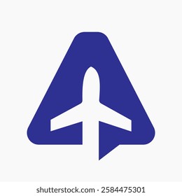 Initial Letter A Travel Logo Design Concept For Vacation and Airplane Symbol