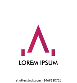 A initial letter with triangle shape for business company logo icon