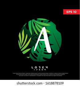 initial letter a tropical logo. modern icon, template design