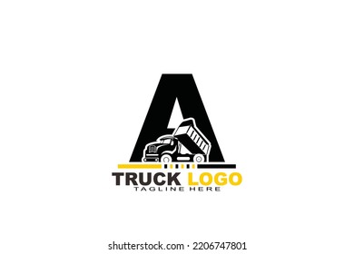initial Letter A truck logo