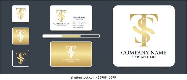 Initial Letter TS Beauty Face Logo Design Vector
