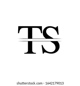 Initial Letter TS Logo Design Vector Template. Linked Typography TS Letter Design