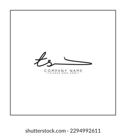 Initial Letter TS Logo - Hand Drawn Signature logo