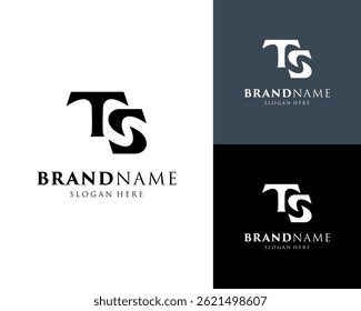 Letra inicial TS Monogram Classic Luxury para marca ou vetor de negócios Logo Design Illustration