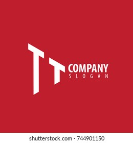 Initial Letter TT Linked Triangle Design Logo