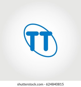 initial letter tt logo blue on white background