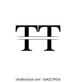 Initial Letter TT Logo Design Vector Template. Linked Typography TT Letter Design