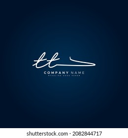 Logotipo de la carta inicial TT - Logo del estilo de firma manuscrita