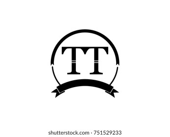 initial letter TT logo monogram retro black