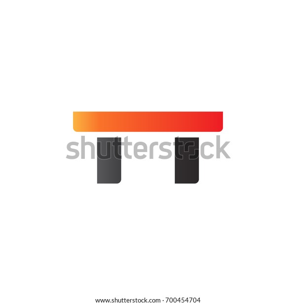 Initial letter TT, straight linked line bold logo,\
gradient fire red black\
colors