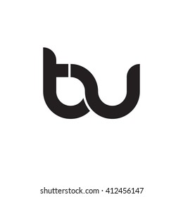 initial letter tu linked round lowercase monogram logo black