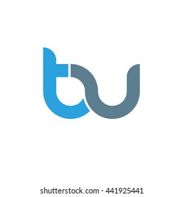 initial letter tu linked round lowercase logo blue