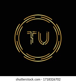 Initial Letter TU Logo Creative Typography Vector Template. Circle Letter TU Logo Design