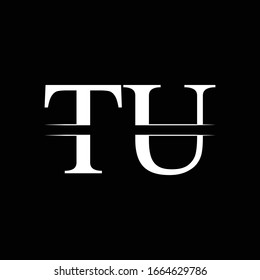 Initial Letter TU Logo Design Vector Template. Linked Typography TU Letter Logo Design