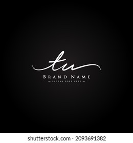 Initial Letter TU logo - Handwritten Signature Logo