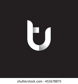 initial letter tu modern linked circle round lowercase logo white black