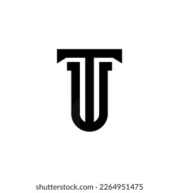 Initial letter TU monogram logo template design