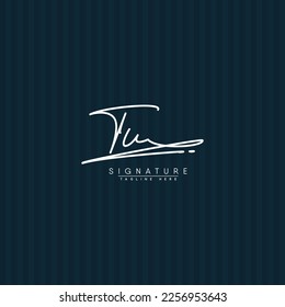 Initial Letter TU Vector Logo Template in handwritten Signature Style