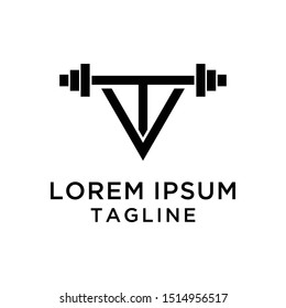 initial letter TV fitness logo template