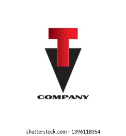 Initial Letter TV Linked Design Logo - Vector