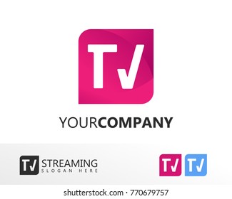 Initial Letter TV logo design template