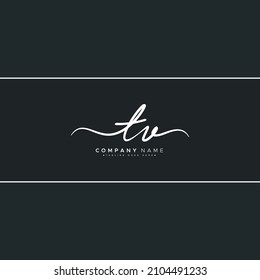 Initial Letter TV Logo - Hand Drawn Signature Logo