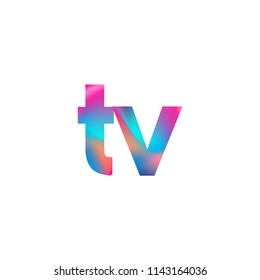 Initial Letter TV Logo Lowercase colorful design, Modern and Simple Logo Design.