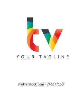 Initial Letter TV Rounded Design Logo