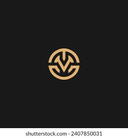 Initial Letter TVC Circle Vector Template, TVC Letter Logo Design,
