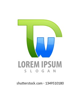 Initial letter TW concept design. Symbol graphic template element 